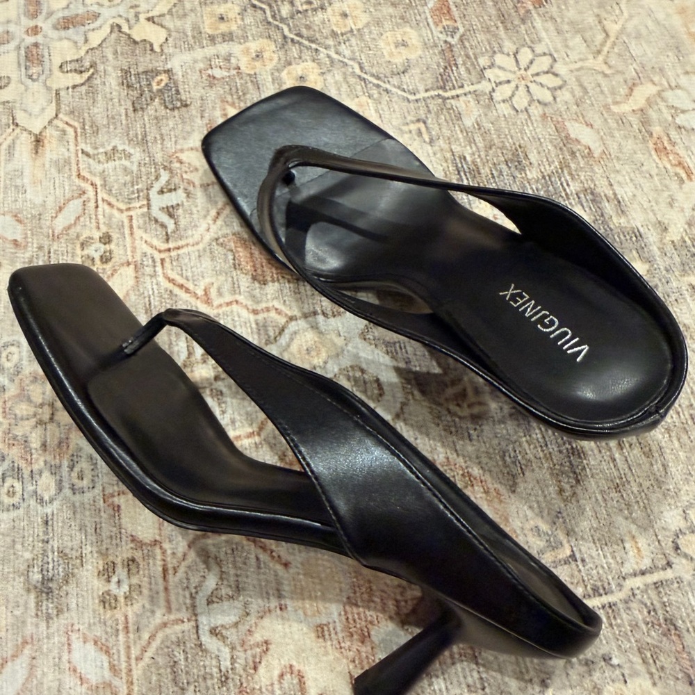 Black Heeled Sandals Flip Flops